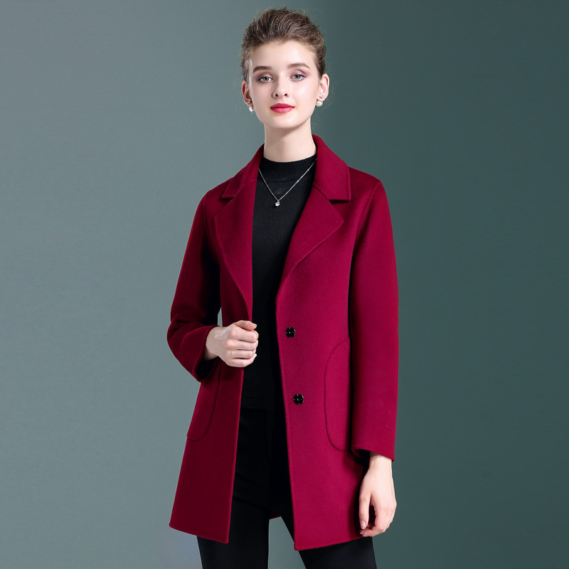 恒源祥女士毛呢大衣19ZZM2110 XXXXL 浅枣红