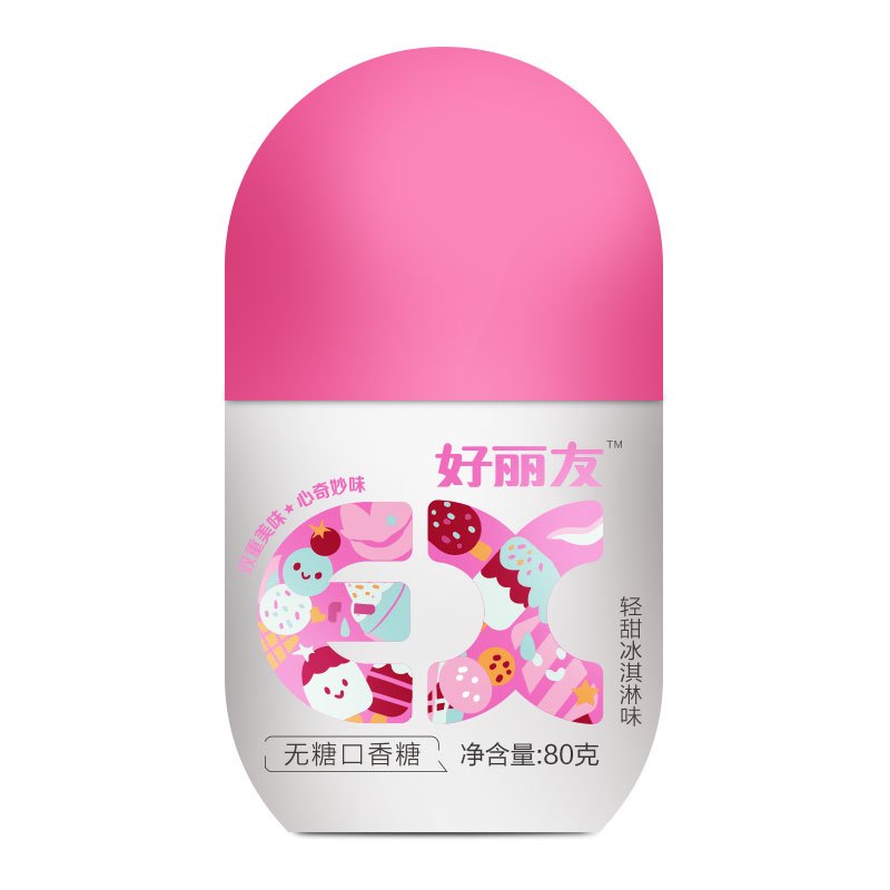 好丽友EX无糖口香糖(轻甜冰淇淋味)80g