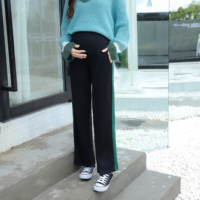 迪鲁奥（DILUAO)新款上市孕妇裤子夏季薄款外穿宽松春秋打底运动裤雪纺休闲裤长裤夏装_793 818-黑色-秋款 L