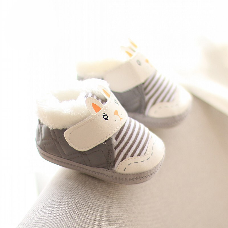 迪鲁奥（DILUAO)新款婴儿学步鞋冬季男宝宝0-3女童6-12个月软底加厚棉鞋儿小 A-886灰色 14码鞋内长11.5厘米建议6-9个月