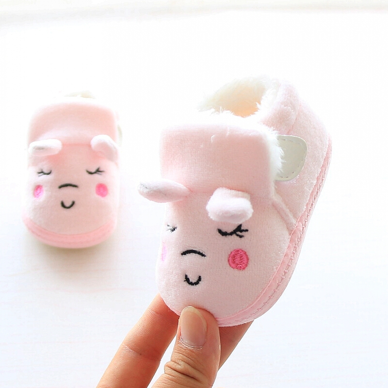 迪鲁奥（DILUAO)新款婴儿学步鞋冬季男宝宝0-3女童6-12个月软底加厚棉鞋儿小 A-788粉色 13码鞋内长11厘米建议1-5个月