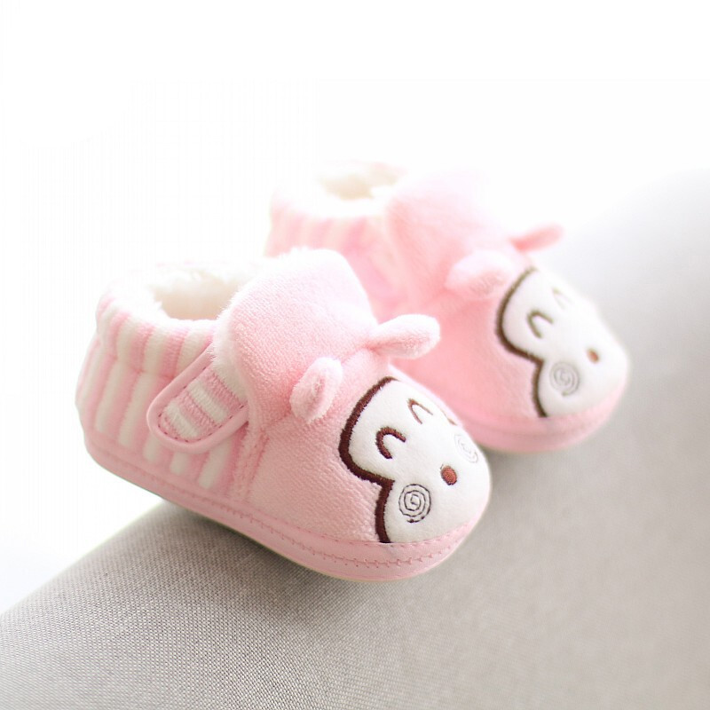 迪鲁奥（DILUAO)新款婴儿学步鞋冬季男宝宝0-3女童6-12个月软底加厚棉鞋儿小 A-884粉色 14码鞋内长11.5厘米建议6-9个月