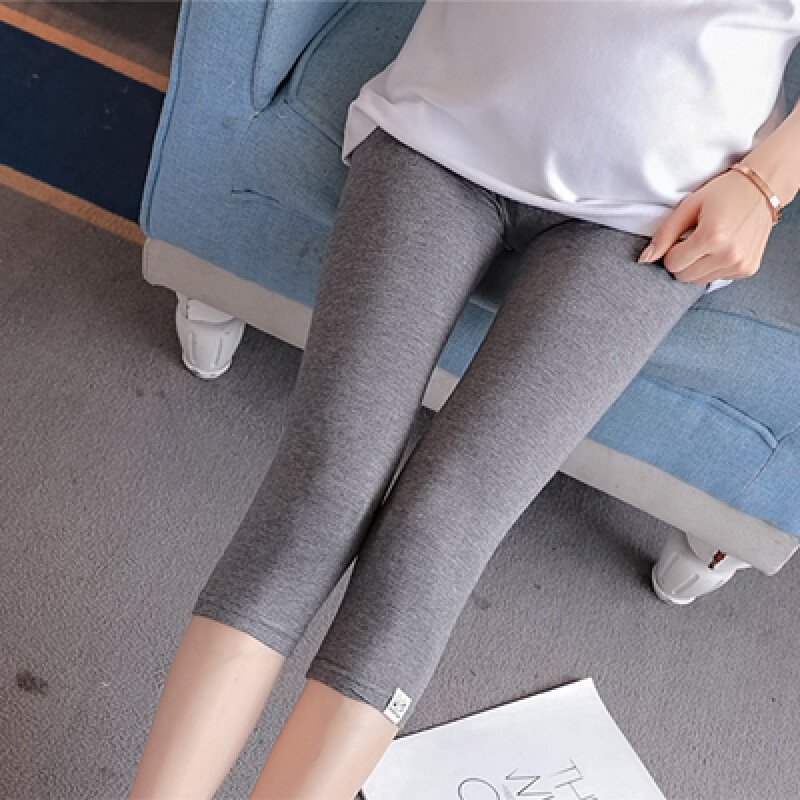 迪鲁奥（DILUAO)打底裤春夏薄款九分七分孕妇裤子春秋款短裤夏季外穿春装夏装_211 深灰色 L