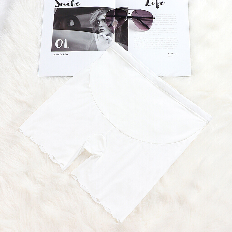 迪鲁奥（DILUAO) 孕妇安全裤防托腹低腰宽松孕妇装短裤怀孕期夏季薄款孕妇裤子 交叉-灰色 均码_544 平口-白色 默认尺寸