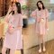 迪鲁奥（DILUAO) 孕妇装连衣裙夏季纯棉宽松中长款大码短袖夏装上衣T恤孕妇裙_555 粉色 XL(建议体重125-140斤)