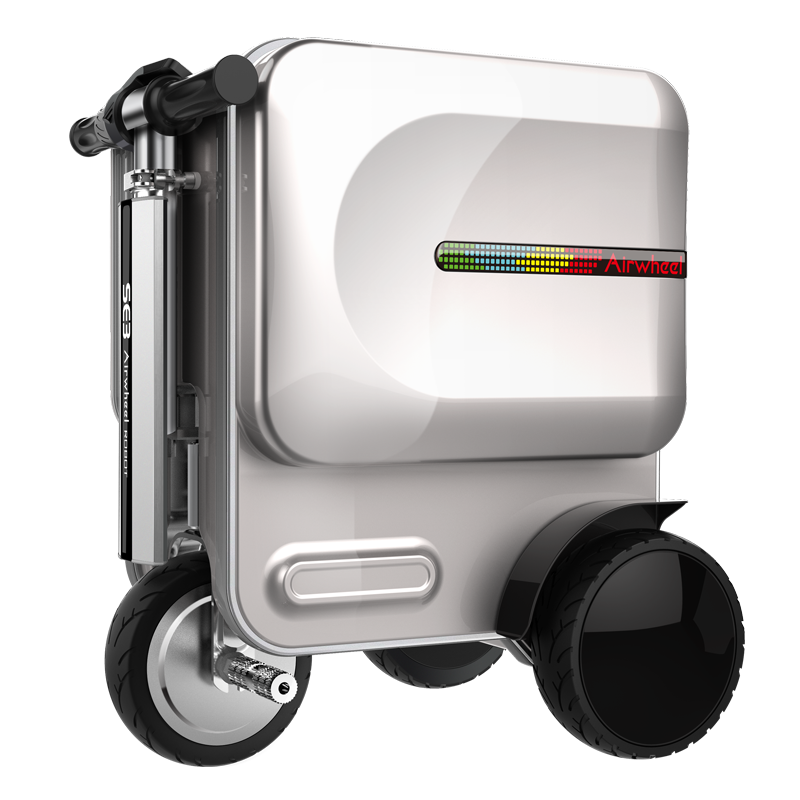 爱尔威SE3 智能骑行电动行李箱 载人电动旅行箱 智能电动拉杆箱 银色 智慧版29.3L