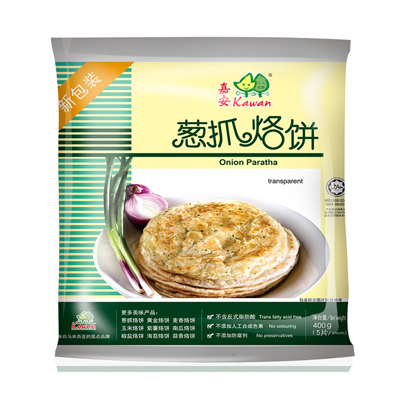 嘉安 Kawan 葱抓烙饼 400g （5片 手抓饼 儿童早餐 千层饼 葱油饼）