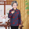 迪鲁奥（DILUAO)老年人春秋装外套女老太太长袖上衣奶奶装套装60-70-80岁老人衣服_376 4XL140-155斤左右 大花红色