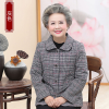 迪鲁奥（DILUAO)轻奢品质中老年人女秋装外套60-70岁奶奶装大码格子老人衣服妈妈春秋新款_225 灰色上衣 3XL建议115-130斤左右详情咨询客服