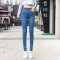 迪鲁奥（DILUAO)新款女装加肥加大码高腰松紧腰牛仔裤中年妈妈200斤女士九分小脚裤子显瘦新款女装_531 8808A浅蓝色九分不加绒 32.
