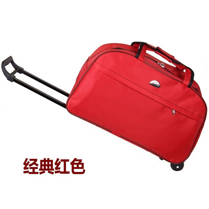 日示儿行礼拉箱手拉箱拉杆包旅行包女手提包旅游包男登机箱大容量手拖包行李包袋 经典红色