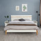 掌上明珠家居 新款现代简约白色亮光烤漆床1.5/1.8米板式单双人大床卧室床头柜 1.8米储物床+床头柜x2