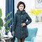 雪暖2019品牌秋冬新款大码中老年妈妈羽绒服女中长款修身显瘦收腰 160 墨绿