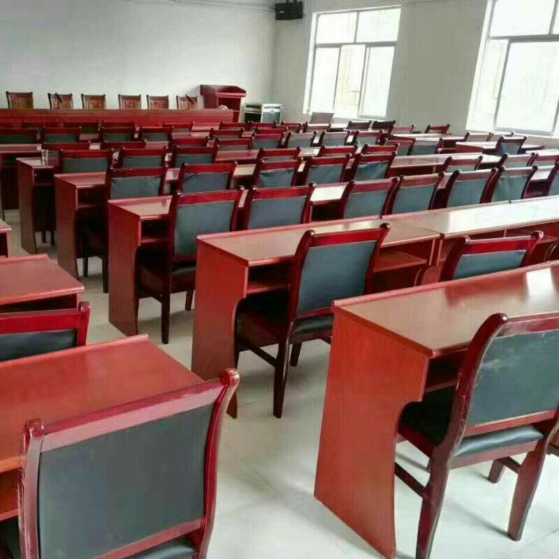 德诚和（DECHENGHE）北京实木贴皮油漆培训桌公司培训室长条桌子大型会议室会议桌 1.2长*0.4宽+2把椅子套餐价