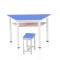 匡大 办公家具折叠桌拼接桌学校桌椅课堂教学桌坐凳一套KDYC40 蓝色课桌椅一套