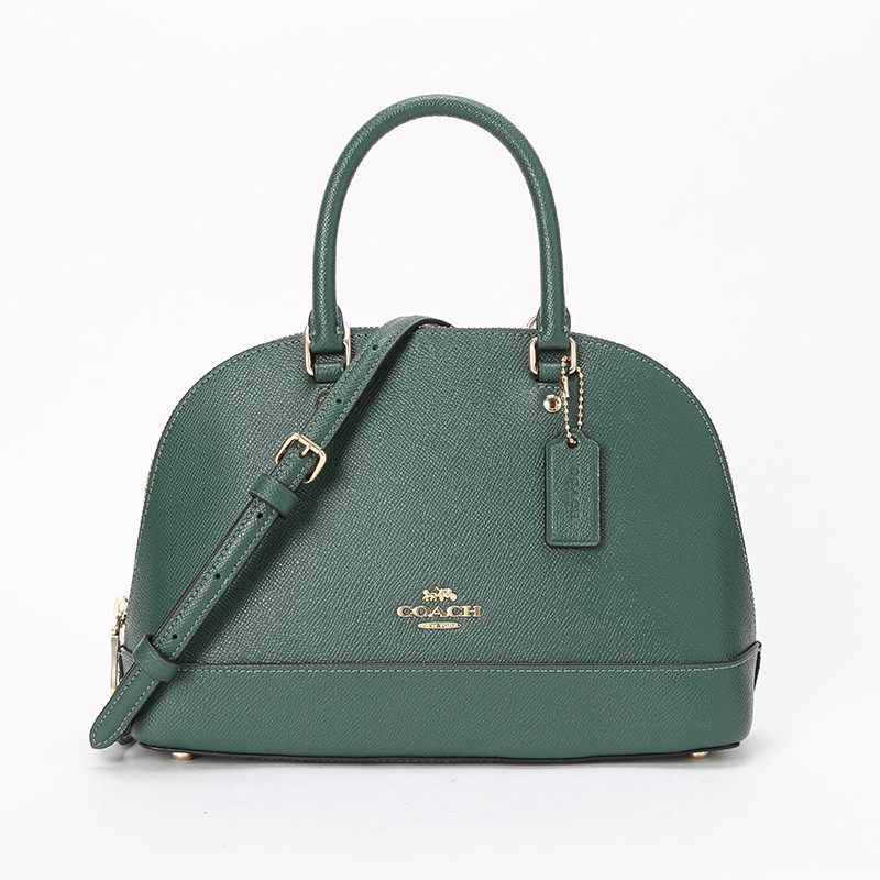 COACH/蔻驰 女包马车徽标手拎斜挎贝壳包 绿色