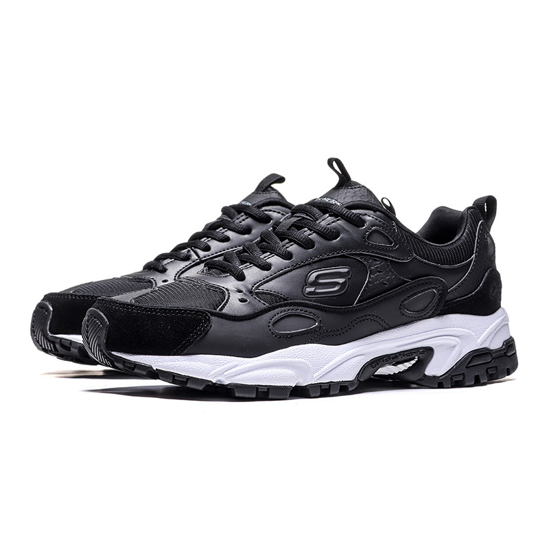 Skechers斯凯奇男鞋熊猫鞋威神V同款老爹鞋休闲运动鞋999307 999307/BLK黑色 42.5码