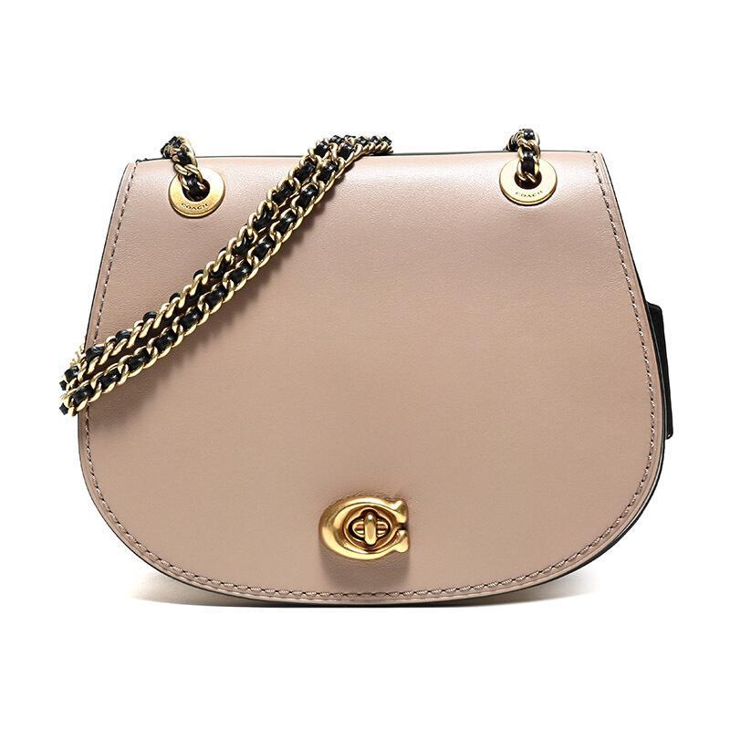 COACH 蔻驰 PARKER女士系列皮革山茶花双面单肩包 76114 B4P3P-黑色棕色多色