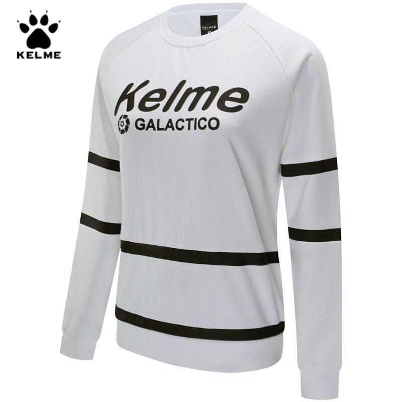 KELME/卡尔美2019秋季新款舒适保暖休闲卫衣女时尚拼色圆领套头衫 M/160 米白色