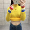 朗妮姿(LANGNIZI) 2020新款韩版毛衣女春秋装衣服宽松高领针织打底衫 A958# XL【建议120-135斤】 黄色【常规】