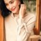 恒源祥2019秋冬高领羊绒衫女亮丝宽松厚毛衣慵懒风袖口系带针织衫 165/88A 青米夹花