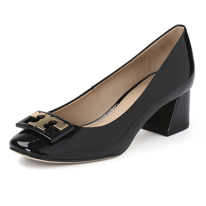 TORY BURCH/汤丽柏琦 女鞋T标GIGI浅口粗中高跟鞋 32944 黑色 35