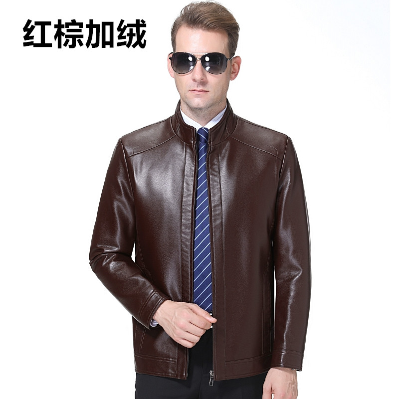 正品男装海宁真皮皮衣男绵羊皮男士机车皮夹克外套修身韩版潮2018新款帅气官方旗舰店特卖特卖 1688深棕加绒 170