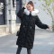 简妮薇(JIANNIWEI)羽绒棉服女2019新款韩版宽松过膝加厚面包服中长款棉衣冬季外套 黑色 S（85-110）斤