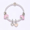PANDORA潘多拉 粉色诗花绽放 Best Friends吊坠 串珠串饰手链 17cm