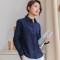恒源祥磨毛长袖衬衫女秋冬工作服职业OL牛津纺衬衣2019新款正装_1 170/92A 藏青
