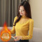 无畏衣衣2020新款女冬装韩版长袖加厚蕾丝衫女加绒打底衫上衣内搭洋气保暖雪纺小衫 58830（蓝色加绒加厚) M