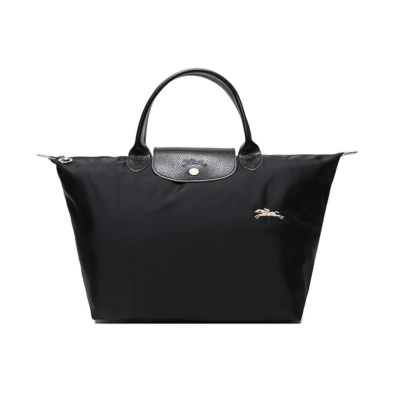 Longchamp 珑骧 LE PLIAGE女士系列织物中号短柄可折叠手提包 1623 619 001-黑色