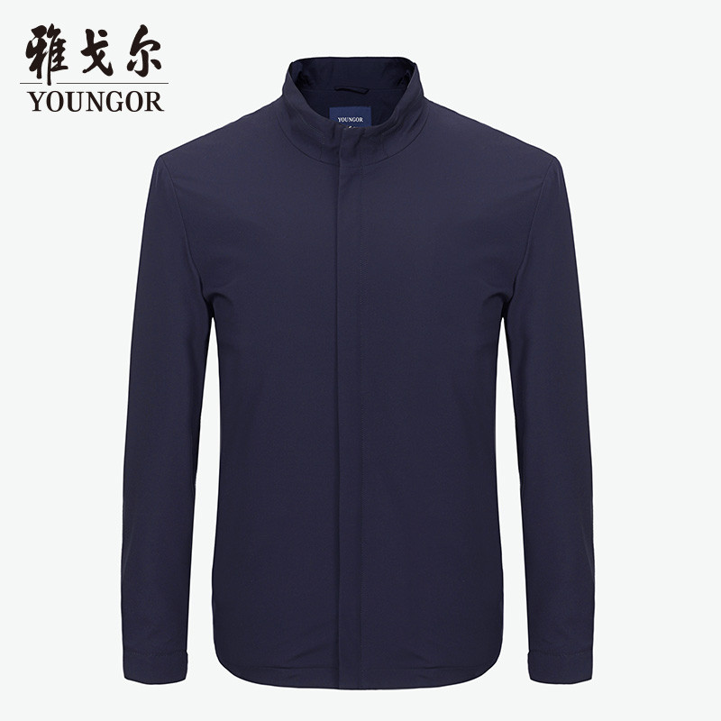 Youngor/雅戈尔冬季新品男士商务休闲藏青男士茄克402FQA 藏青 170/92A