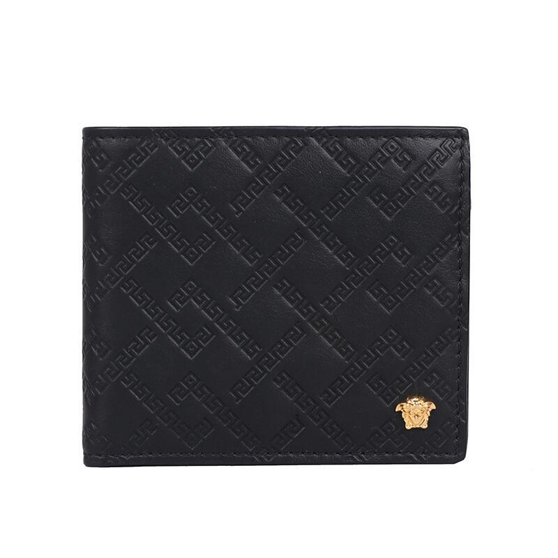 Versace 范思哲 男士皮革 钱包钱夹 DPU2463 DVBRF D41OH-黑色金色美杜莎装饰