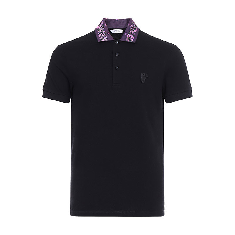 Versace Collection 范思哲 男款棉质POLO衫 V800543Z VJ00068 M V1008-黑色