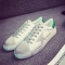 BOMINA2019新款韩版小白鞋情侣脏脏鞋平底做旧星星小脏鞋男女潮复古板鞋 K19白绿 37.