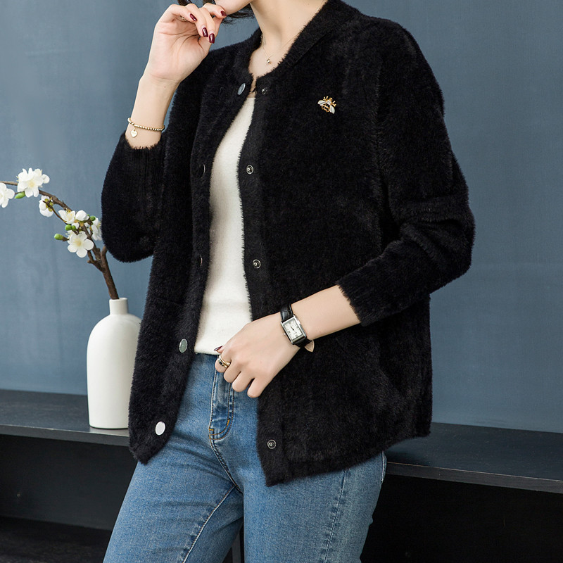 鄂尔多斯妈妈羊绒衫女加绒加厚毛衣女老太太开衫保暖外套中年女秋冬装保暖长袖打底衫40岁50中老年人上衣开衫恒源祥哥弟 645枣红 XL