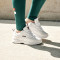 Fila斐乐RAY系列男女通用复古运动鞋跑步鞋增高鞋老爹鞋 白色绿条FS1SIA3251X 220