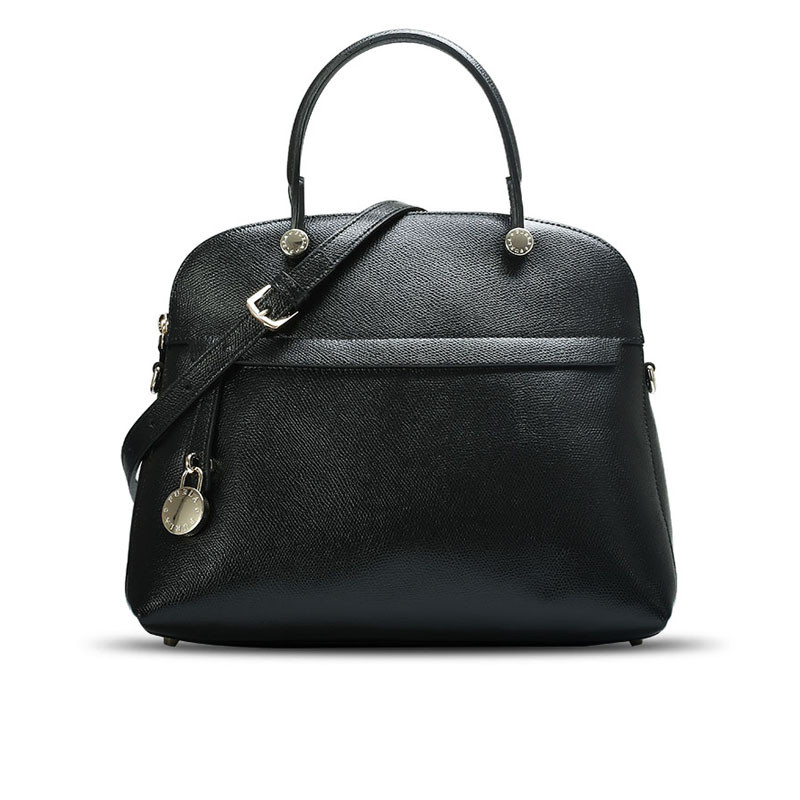 FURLA/芙拉 女士PIPER DOME中号手拎斜挎贝壳包 BFK9 黑色