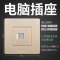 公牛开关插座G07系列香槟金 电脑插座 G07香槟金