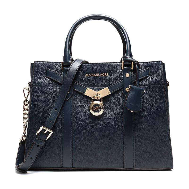 MICHAEL KORS 迈克·科尔斯 MK 女士牛皮大号手提单肩斜挎包 30F9G0HS3L NAVY-海军蓝