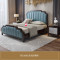 拉菲伯爵 床 现代床 床双人床 卧室家具美式 高端美式床 皮床 婚床 实木床 木质皮质床 B款1.5m单床+床头柜*1+床垫