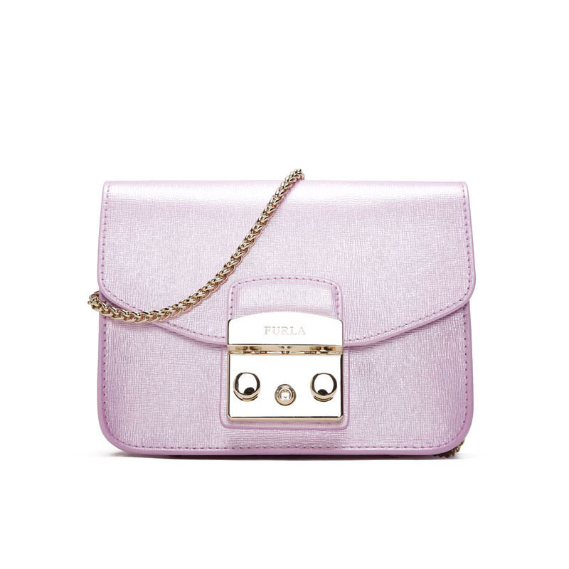 FURLA/芙拉 女包METROPOLIS迷你链条斜挎单肩小方包 BGZ7 浆果紫