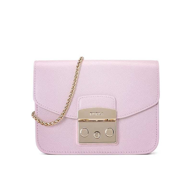 FURLA/芙拉 女包METROPOLIS标志性锁扣 经典小方包 BGZ7 裸粉色