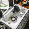 科恩纳石英石水槽单槽一体厨房洗菜盆花岗岩家用商用加厚洗碗水池 D750-豪华套装-古田麦