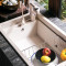 科恩纳石英石水槽单槽一体厨房洗菜盆花岗岩家用商用加厚洗碗水池 D750-抽拉套装-古田麦