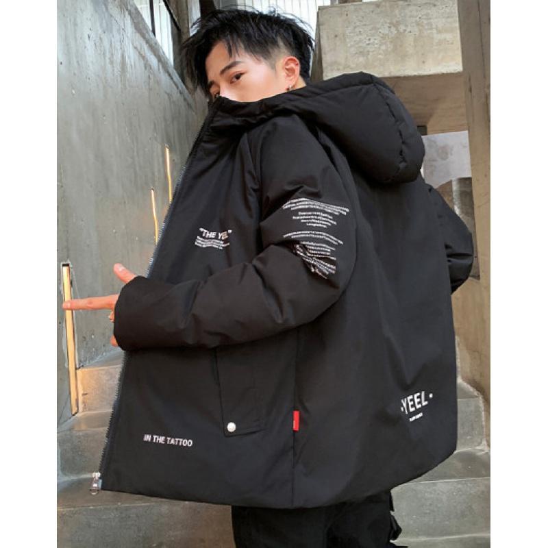 海德斯曼加绒休闲时尚舒适男士棉服冬季保暖服棉衣棉袄男外套65156_1 01C黑色 XXXL
