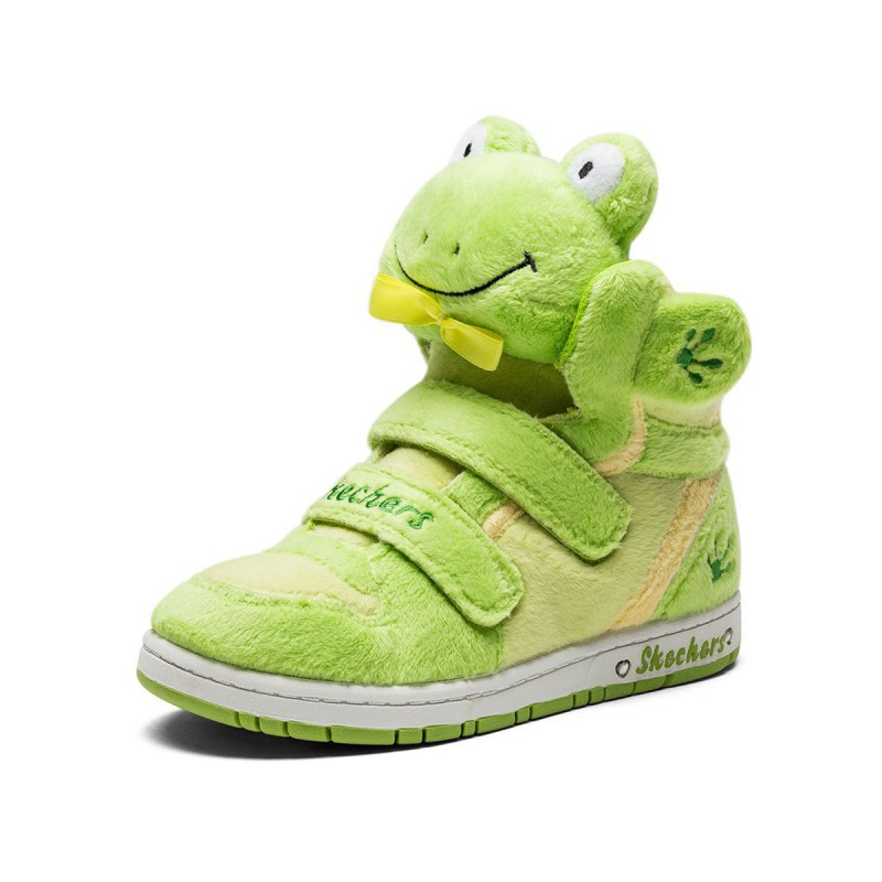 SKECHERS斯凯奇SKECHERS GIRLS系列女童超轻休闲运动鞋80689LC 35码 绿色/黄色