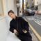 佐露丝 RALOS领结毛呢大衣女韩版新款2019冬季双面呢中长款外套显瘦外套 绿色 S