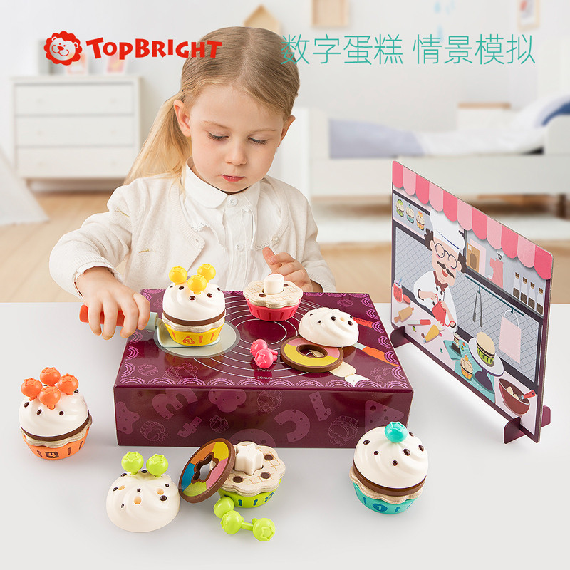 Topbright特宝儿仿真水果蛋糕数字认知过家家木质厨房游戏120449